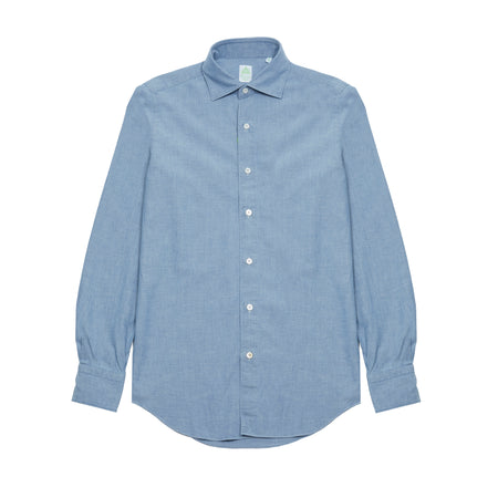 Finamore Tokyo Luigi Original Chambray Shirt in Light Blue