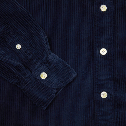 Finamore Salina Corduroy Shirt in Navy
