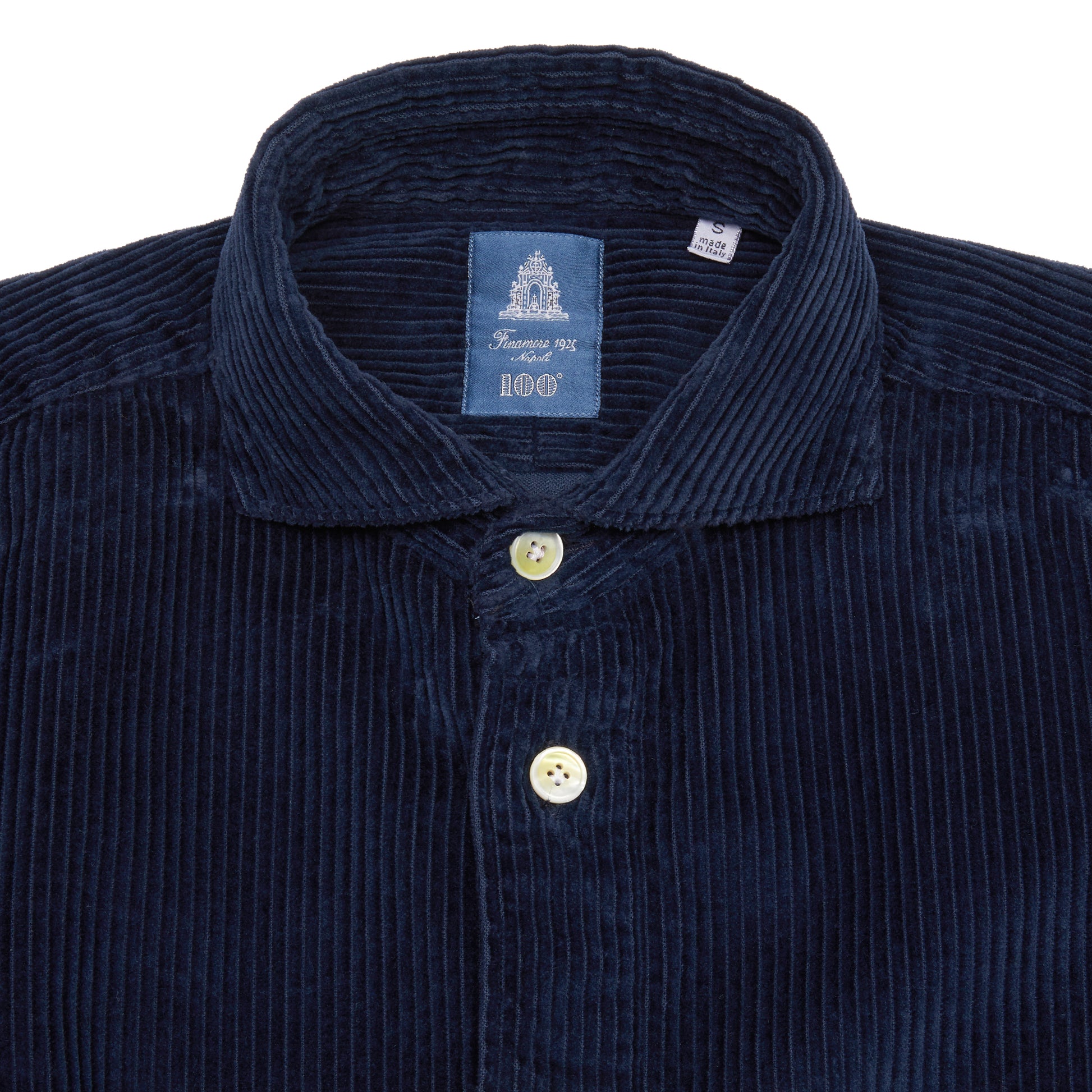 Finamore Salina Corduroy Shirt in Navy
