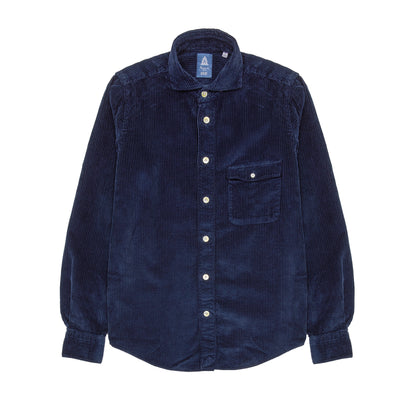 Finamore Salina Corduroy Shirt in Navy