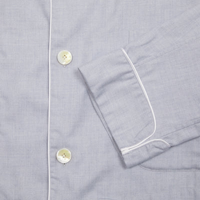 Finamore Cotton Cashmere Pyjamas in Light Blue 3