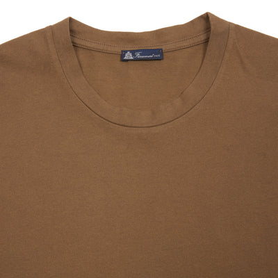 Finamore Cotton T-Shirt in Tobacco 2
