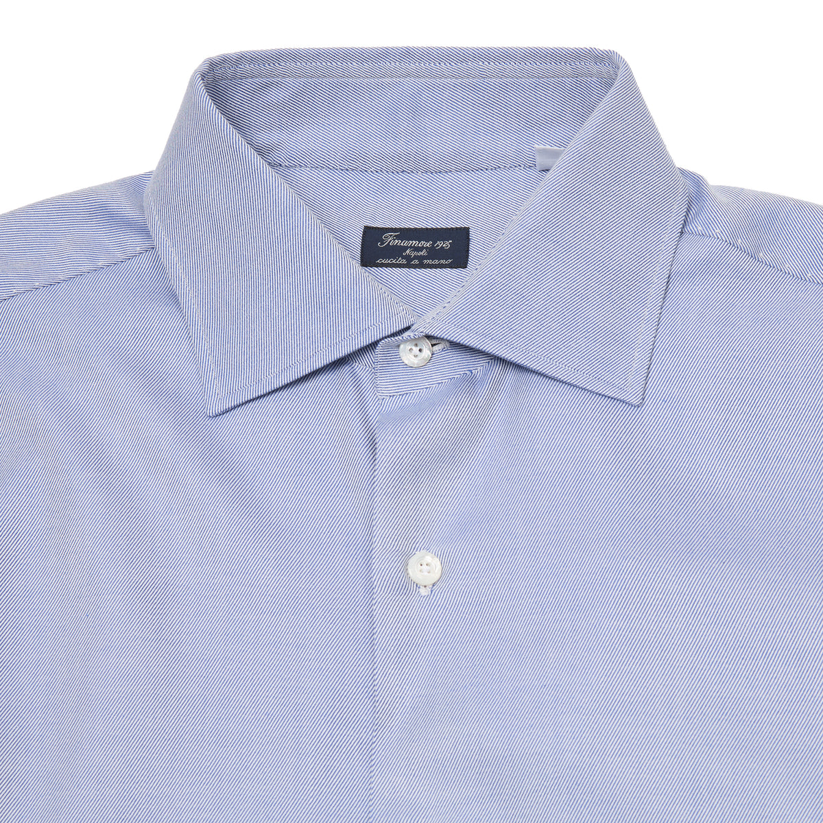 Finamore Napoli Luigi Cotton-Silk Shirt in Sky Blue