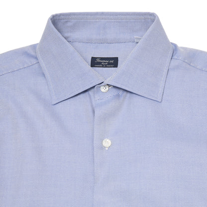 Finamore Napoli Luigi Cotton-Silk Shirt in Sky Blue