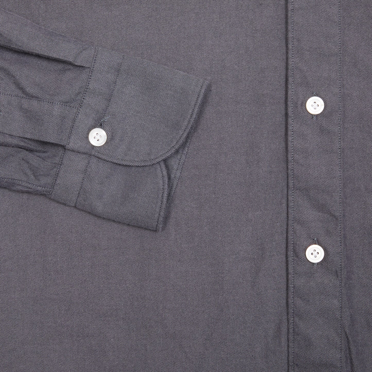 Finamore Gaeta Luigi Cotton Flannel Shirt in Dark Grey 3