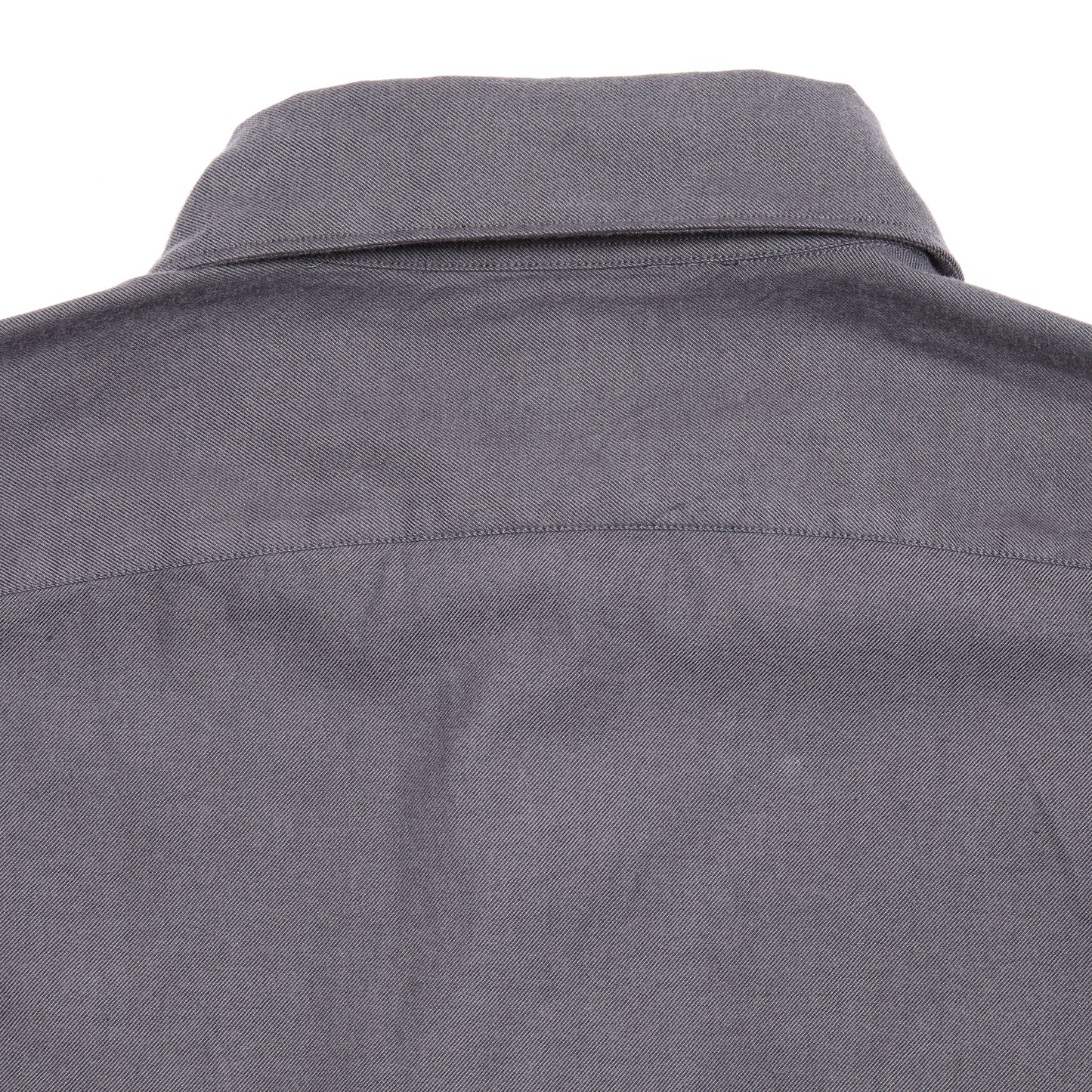 Finamore Gaeta Luigi Cotton Flannel Shirt in Dark Grey 4