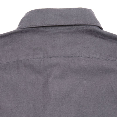 Finamore Gaeta Luigi Cotton Flannel Shirt in Dark Grey 4