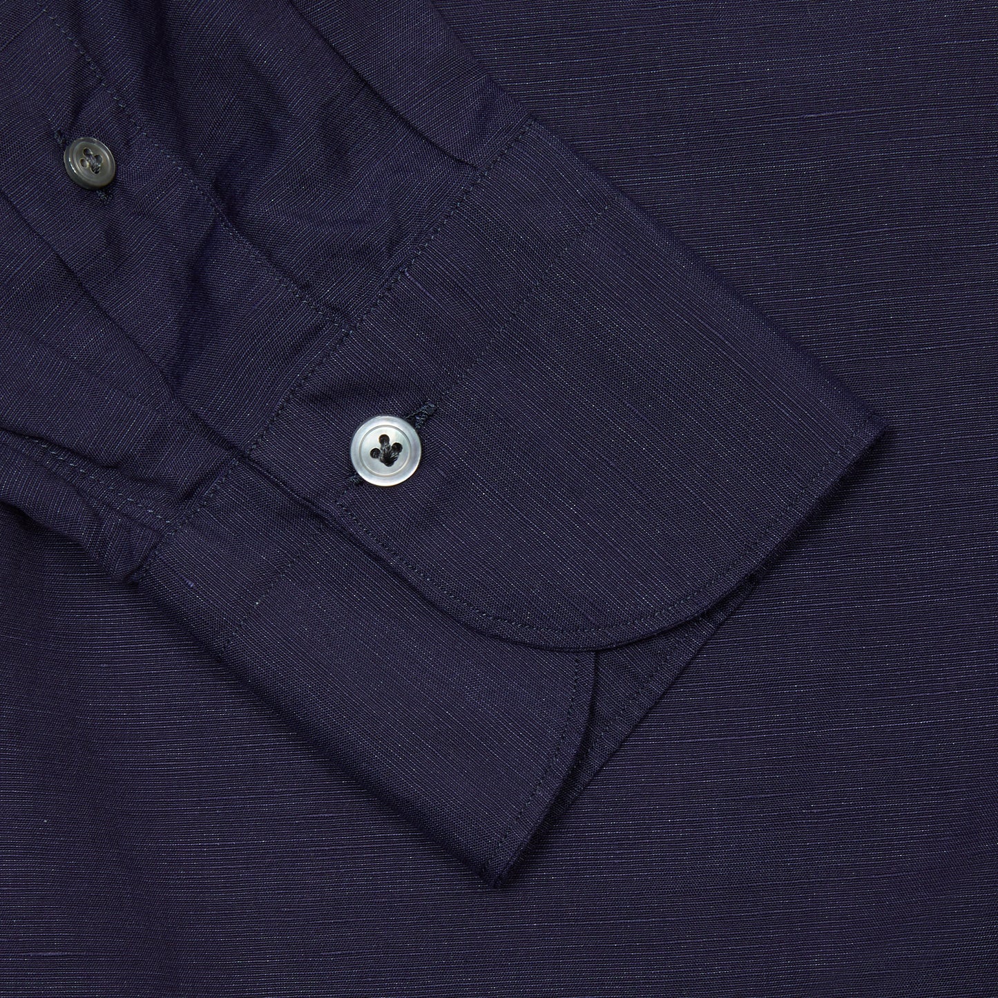 Finamore Tokyo Luigi Cotton/Linen Shirt in Midnight Blue