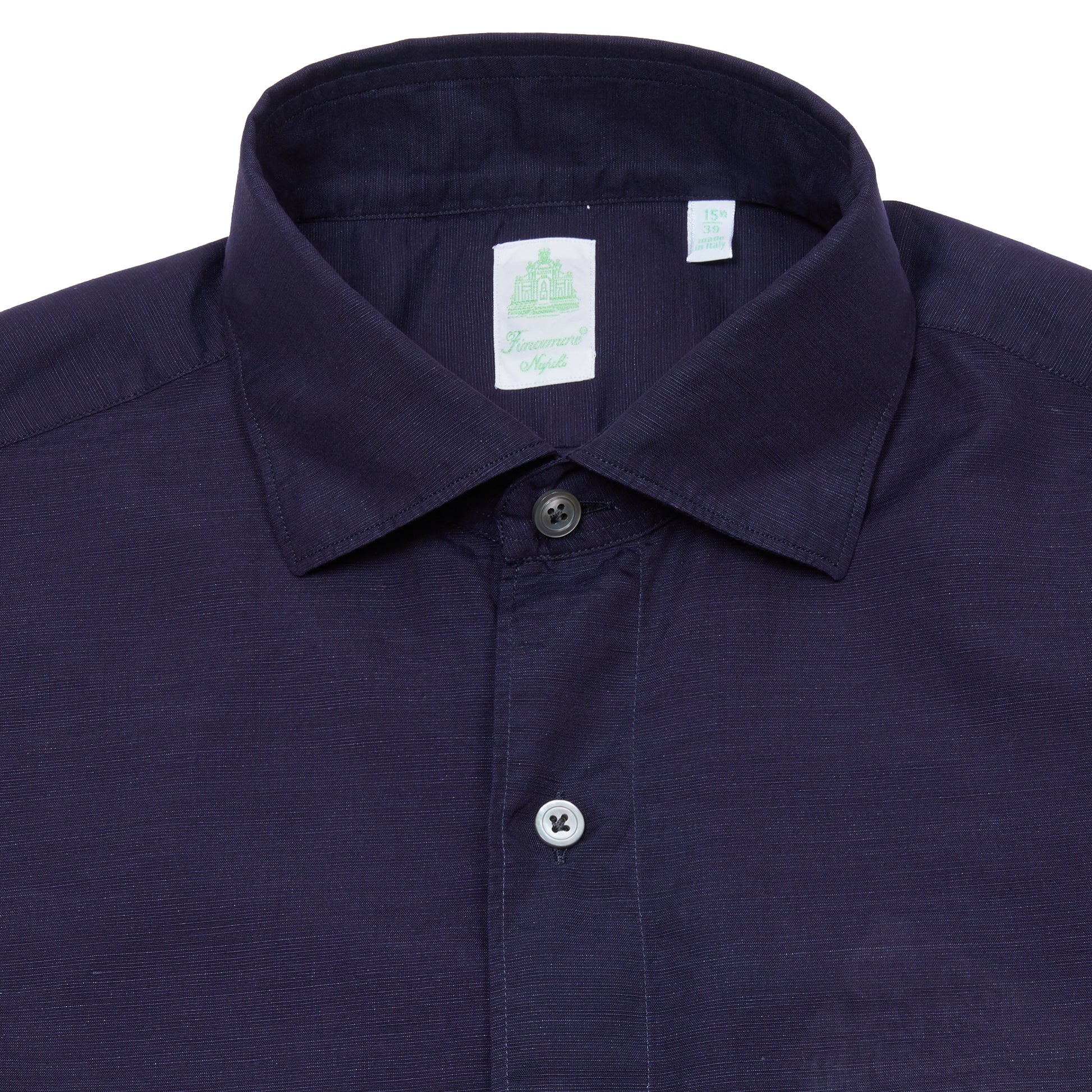 Finamore Tokyo Luigi Cotton/Linen Shirt in Midnight Blue