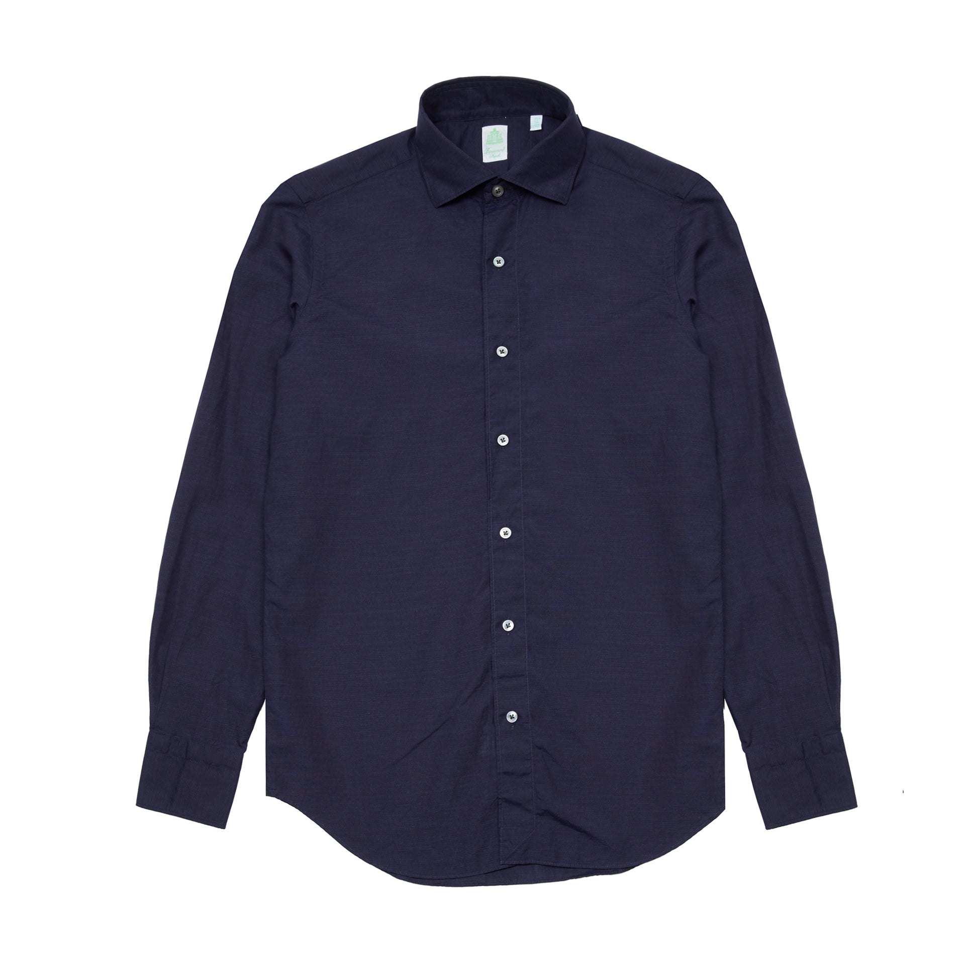 Finamore Tokyo Luigi Cotton/Linen Shirt in Midnight Blue