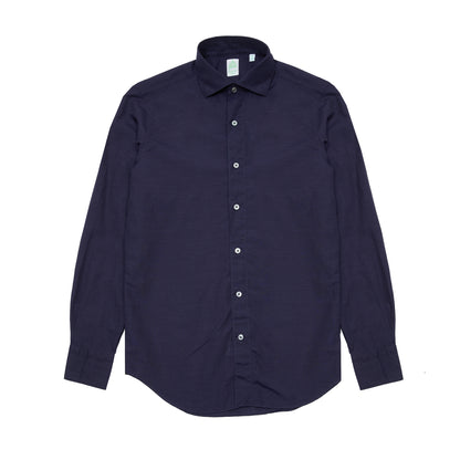 Finamore Tokyo Luigi Cotton/Linen Shirt in Midnight Blue