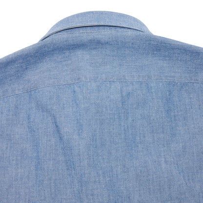Finamore Tokyo Luigi Cotton Shirt in Light Denim