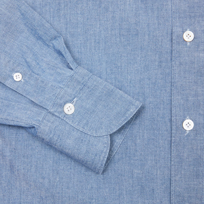 Finamore Tokyo Luigi Cotton Shirt in Light Denim