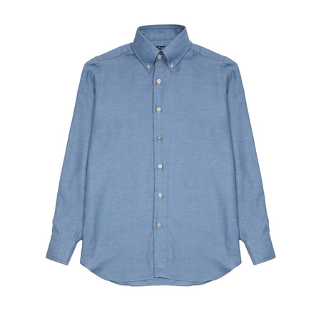 Finamore Napoli Cotton/Cashmere Shirt in Blue