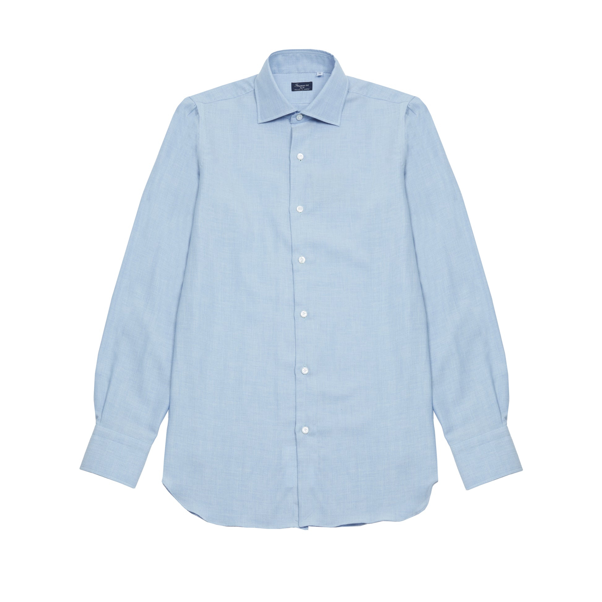 Finamore Napoli Cotton/Cashmere Shirt in Light Blue