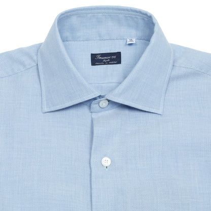 Finamore Napoli Cotton/Cashmere Shirt in Light Blue