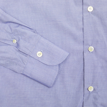 Finamore Napoli Cotton Shirt in Blue 3