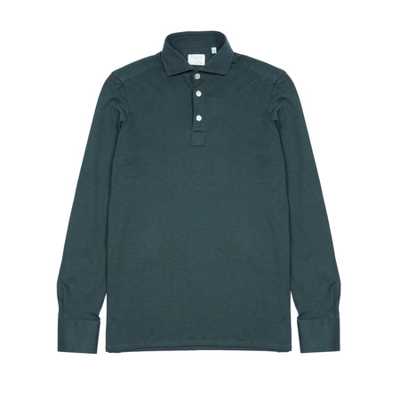 Finamore Orlando Cotton/Cashmere Polo Shirt in Dark Green