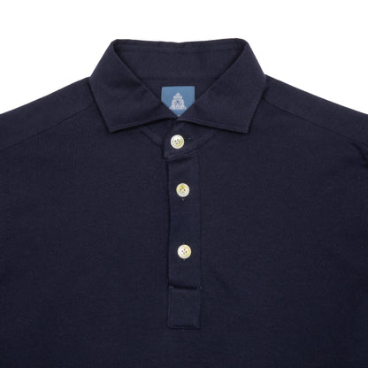 Finamore Orlando Cotton/Cashmere Polo Shirt in Navy