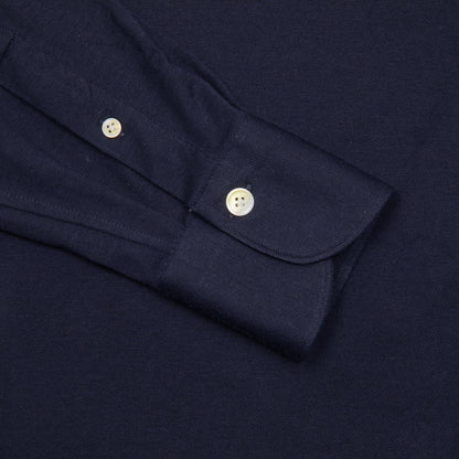 Finamore Orlando Cotton/Cashmere Polo Shirt in Navy