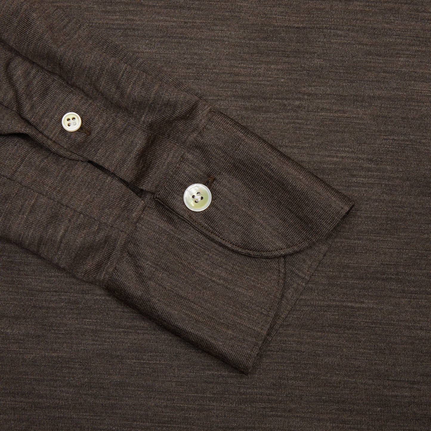 Finamore Orlando Virgin Wool Jersey Polo in Brown