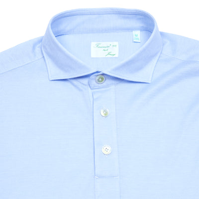 Finamore Orlando Cotton Polo Shirt in Light Blue