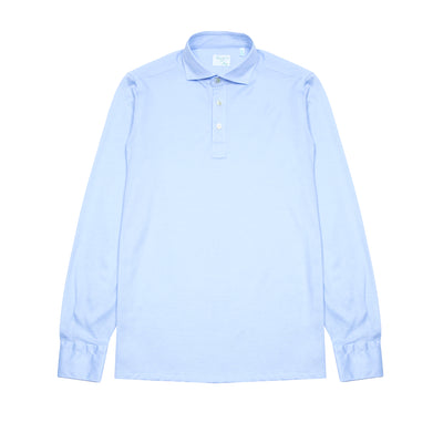 Finamore Orlando Cotton Polo Shirt in Light Blue