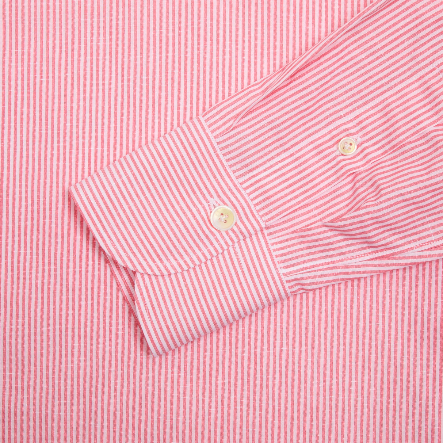 Finamore Porto Popover Shirt in Pink Stripe