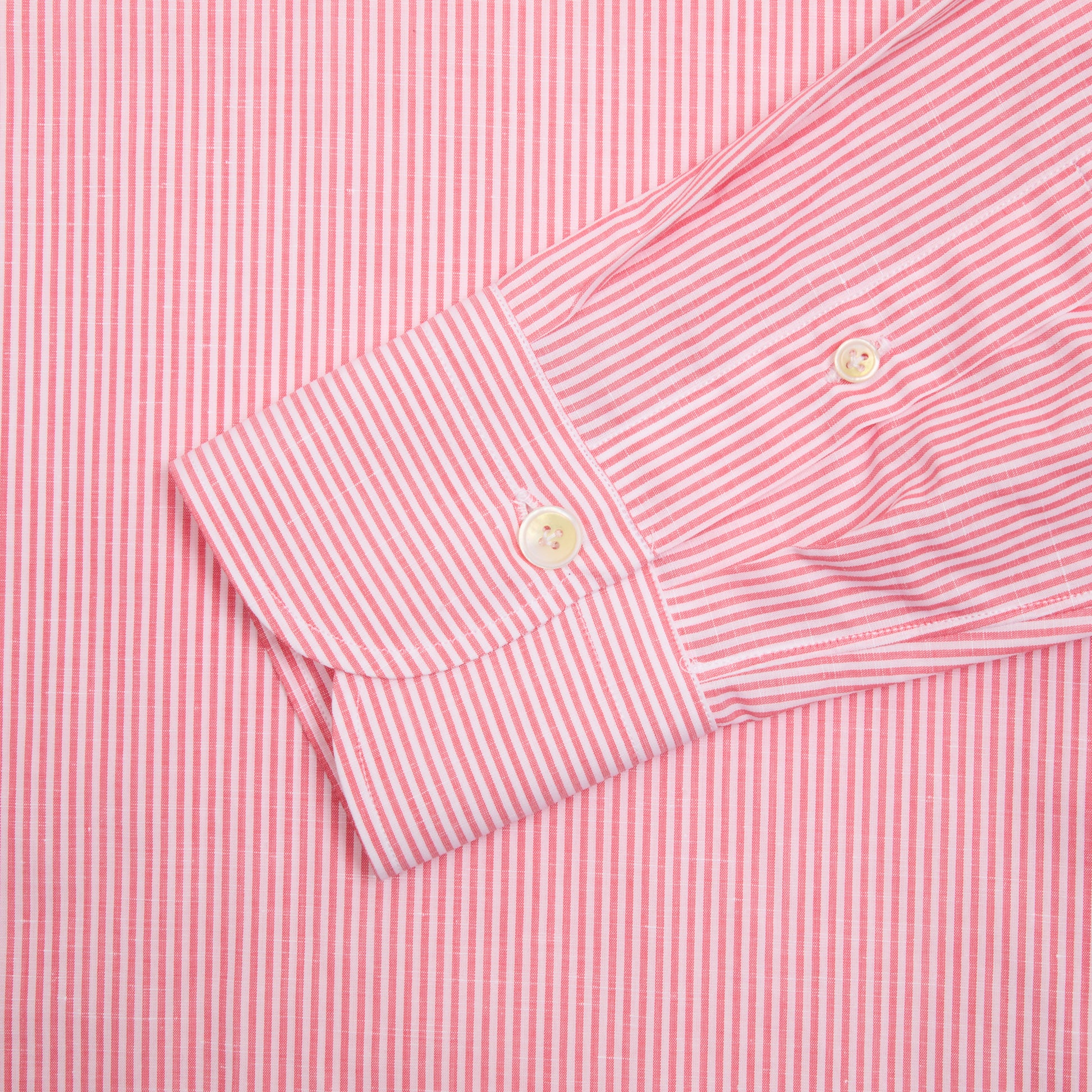 Finamore Porto Popover Shirt in Pink Stripe