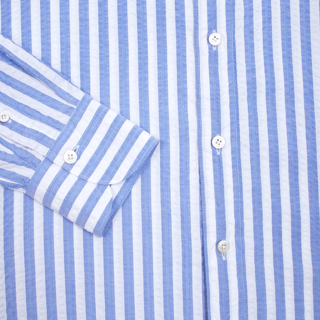 Finamore Tokyo Luigi Seersucker Shirt in Blue and White Stripe – Dick's ...