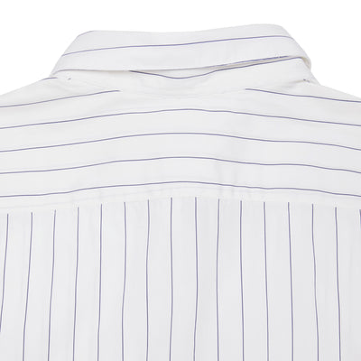 Finamore Women's Divina Shirt in White/Blue Pin Stripe