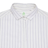 Finamore Women's Divina Shirt in White/Blue Pin Stripe