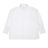 Finamore Women's Divina Shirt in White/Blue Pin Stripe