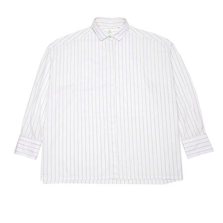 Finamore Women's Divina Shirt in White/Blue Pin Stripe