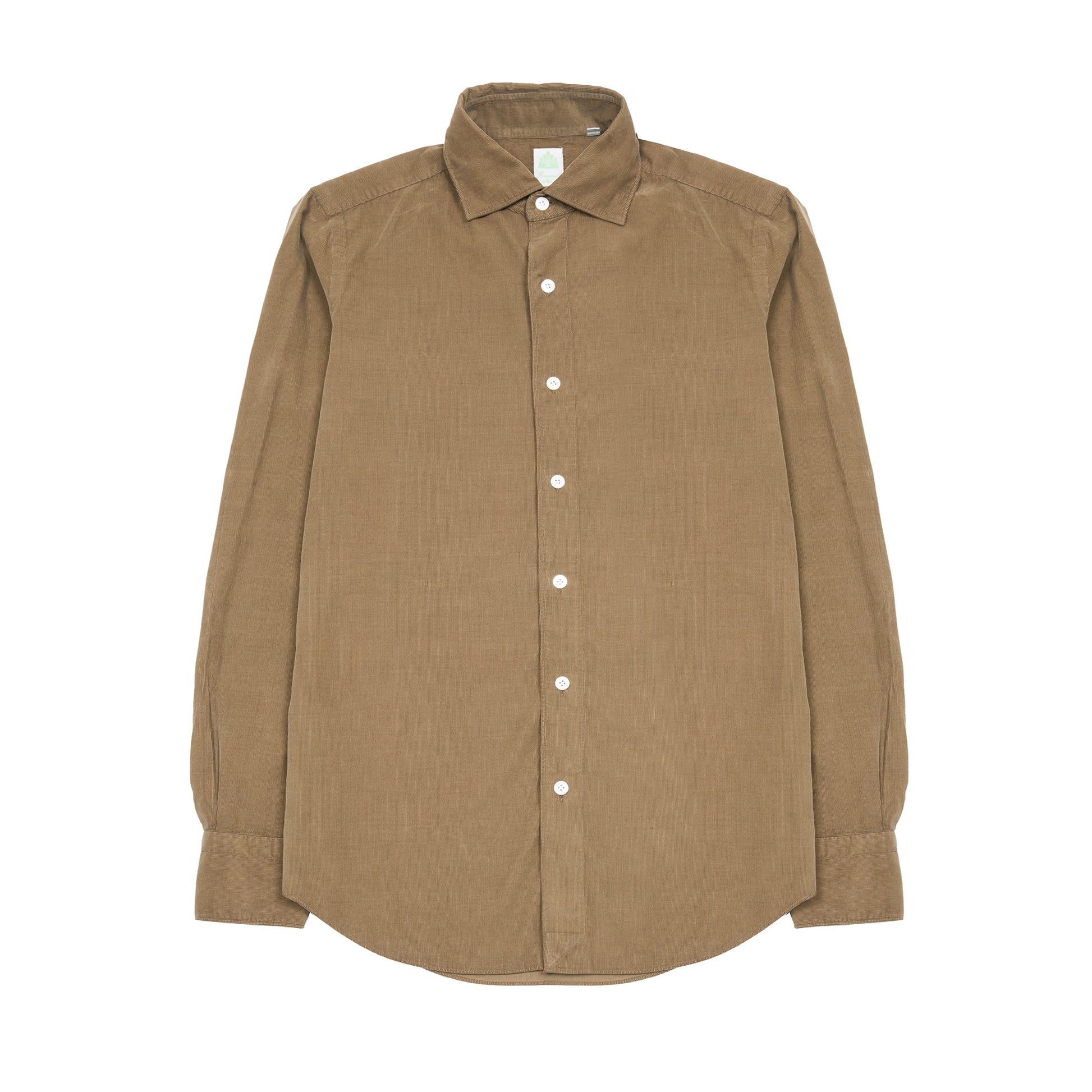 Finamore Tok91 Luigi Cotton Needlecord Shirt in Tobacco