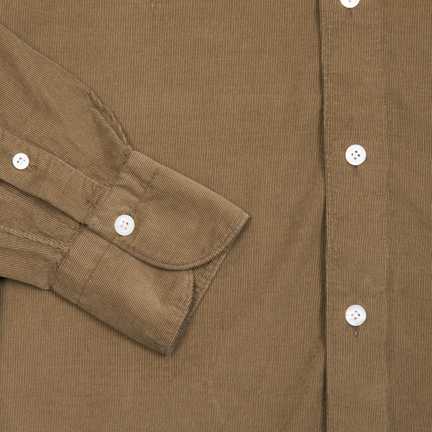 Finamore Tok91 Luigi Cotton Needlecord Shirt in Tobacco 3