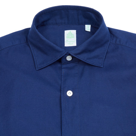 Finamore Tokyo Brushed Cotton Shirt in Navy