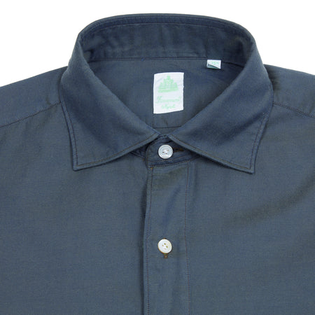 Finamore Tokyo Brushed Cotton Shirt in Charcoal