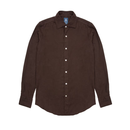 Finamore Tokyo Luigi Cotton/Tencel Shirt in Brown