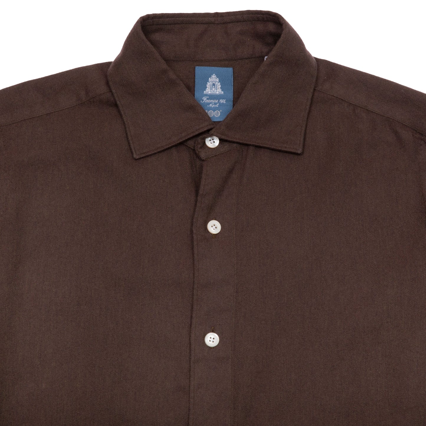 Finamore Tokyo Luigi Cotton/Tencel Shirt in Brown