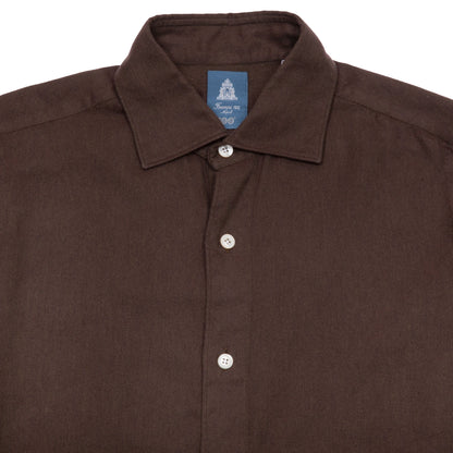 Finamore Tokyo Luigi Cotton/Tencel Shirt in Brown