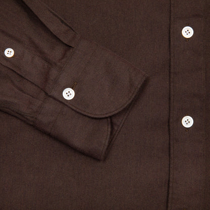 Finamore Tokyo Luigi Cotton/Tencel Shirt in Brown