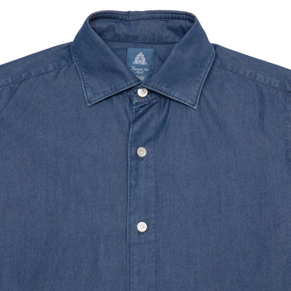 Finamore Tokyo Luigi Denim Shirt in Blue