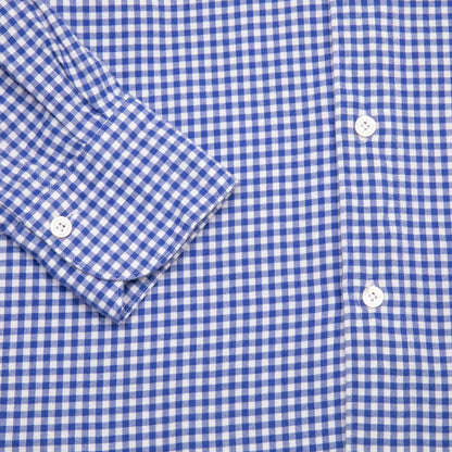 Finamore Tokyo Luigi Gingham Shirt in Blue