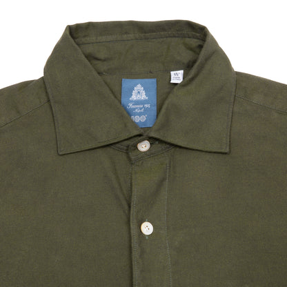 Finamore Tokyo Luigi Shirt in Olive Green