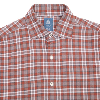 Finamore Tokyo Luigi Check Shirt in Rust