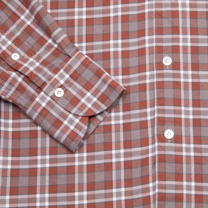 Finamore Tokyo Luigi Check Shirt in Rust
