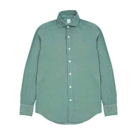 Finamore Tokyo Needlecord Shirt in Green