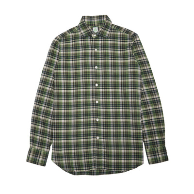 Finamore Gaeta Luigi Cotton Shirt in Green Check