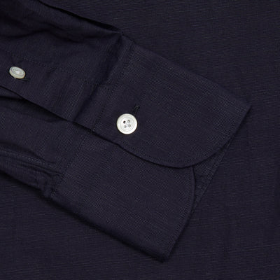 Finamore Gaeta Luigi Cotton/Linen Shirt in Navy 2